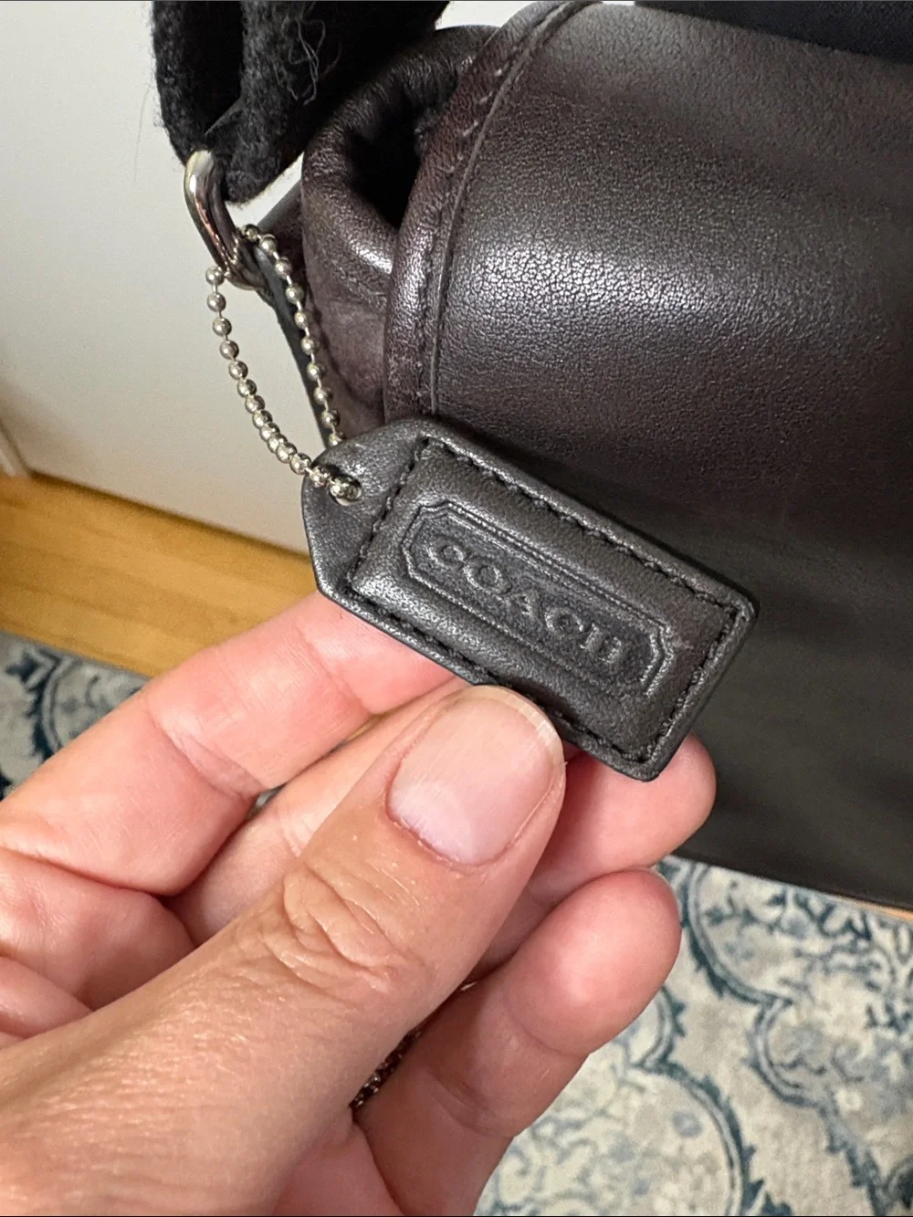 Coach Dark Brown Leather Laptop Shoulder Bag